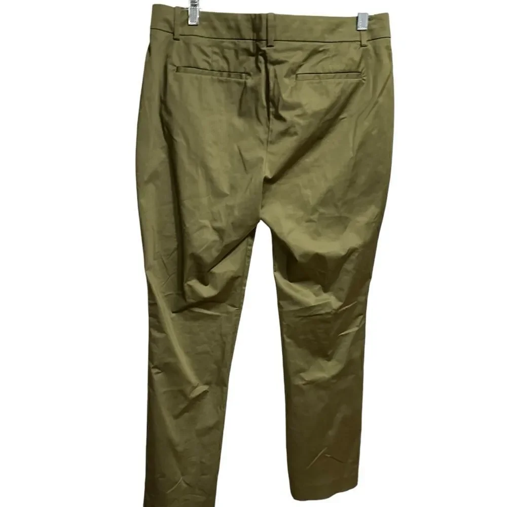 J.Crew Full-length stretch sateen pant (Olive Green)